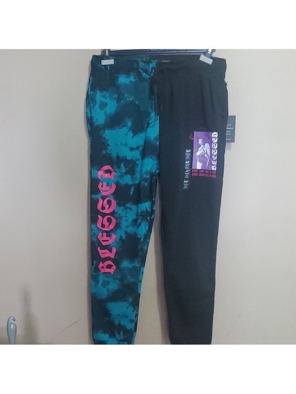 Brooklyn Cloth Tie-Dye Blue and Black Joggers Size Large
